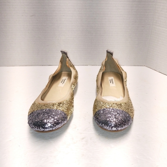 Gold and Silver Glitter Ballet Flats - Picture 3 of 7